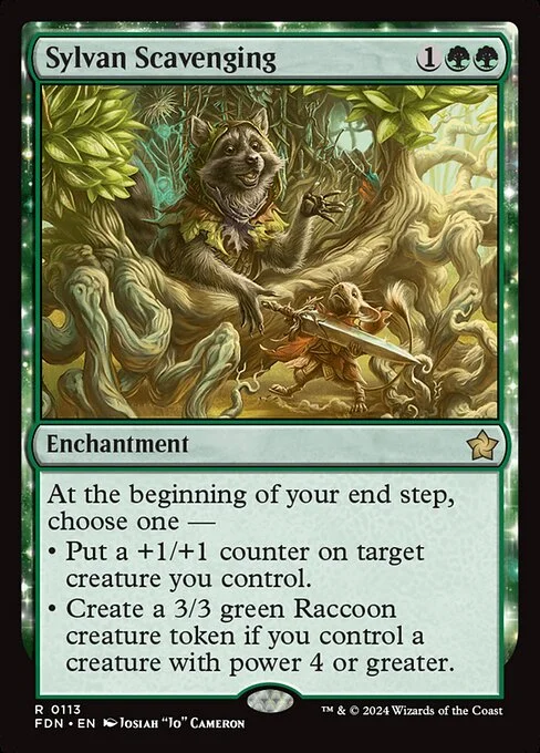 Sylvan Scavenging, carta Magic di tipo Enchantment illustrata da Josiah "Jo" Cameron
