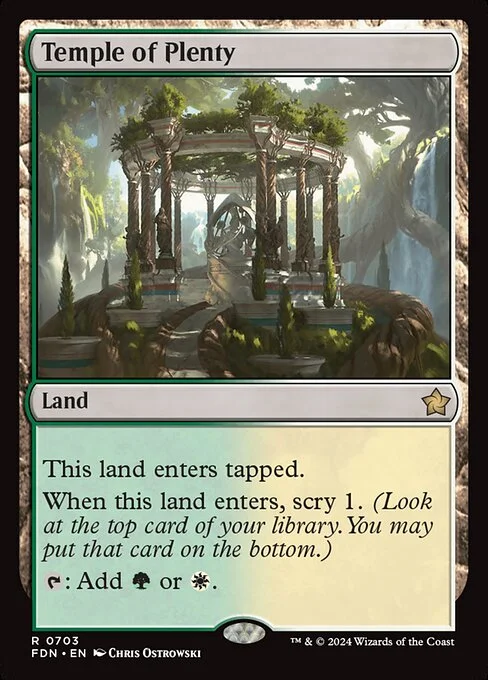 Temple of Plenty, carta Magic di tipo Land illustrata da Chris Ostrowski