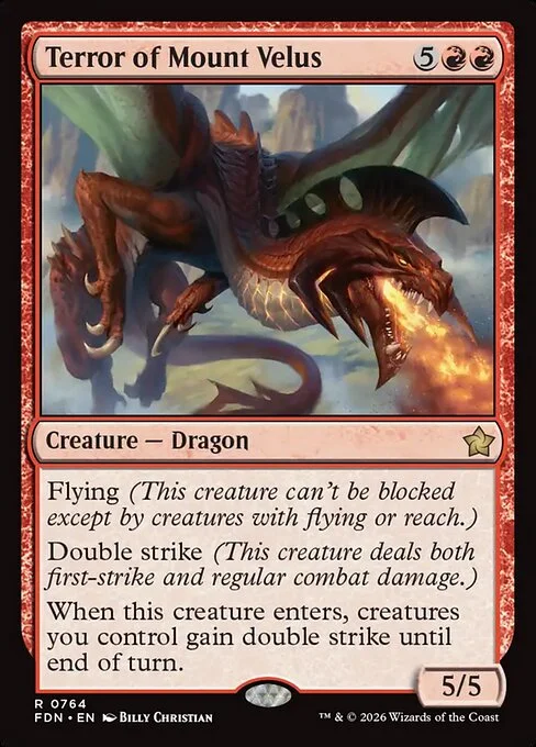 Terror of Mount Velus, carta Magic di tipo Creature — Dragon illustrata da Billy Christian