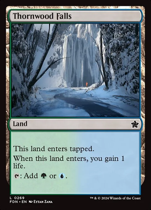 Thornwood Falls, carta Magic di tipo Land illustrata da Eytan Zana
