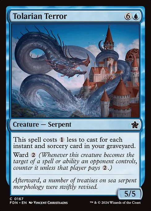 Tolarian Terror, carta Magic di tipo Creature — Serpent illustrata da Vincent Christiaens