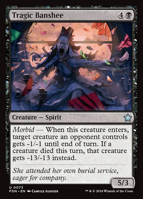 Tragic Banshee, carta Magic di tipo Creature — Spirit illustrata da Camille Alquier