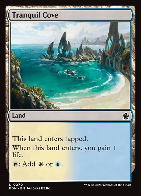Tranquil Cove, carta Magic di tipo Land illustrata da Jonas De Ro