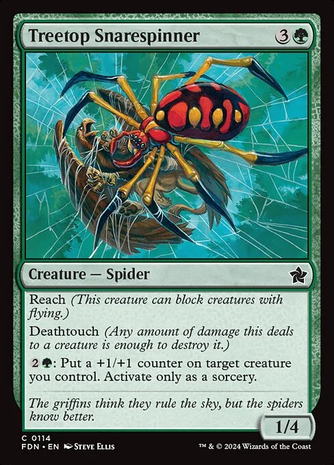 Treetop Snarespinner, carta Magic di tipo Creature — Spider illustrata da Steve Ellis