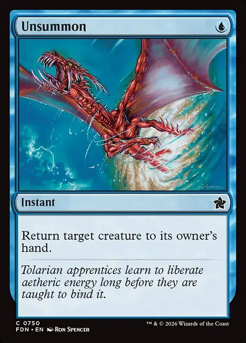 Unsummon, carta Magic di tipo Instant illustrata da Ron Spencer
