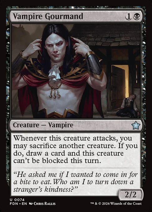 Vampire Gourmand, carta Magic di tipo Creature — Vampire illustrata da Chris Rallis