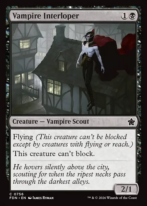 Vampire Interloper, carta Magic di tipo Creature — Vampire Scout illustrata da James Ryman