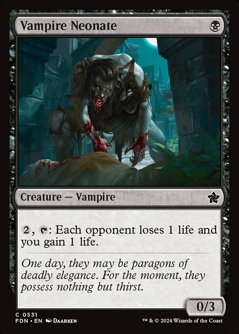 Vampire Neonate, carta Magic di tipo Creature — Vampire illustrata da Daarken