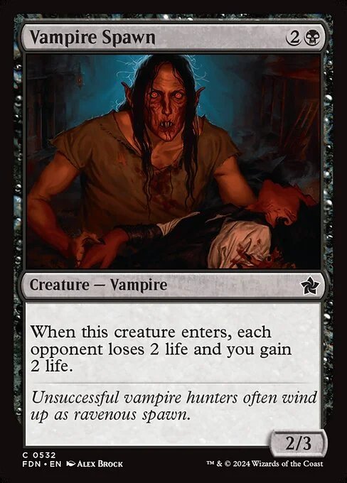Vampire Spawn, carta Magic di tipo Creature — Vampire illustrata da Alex Brock