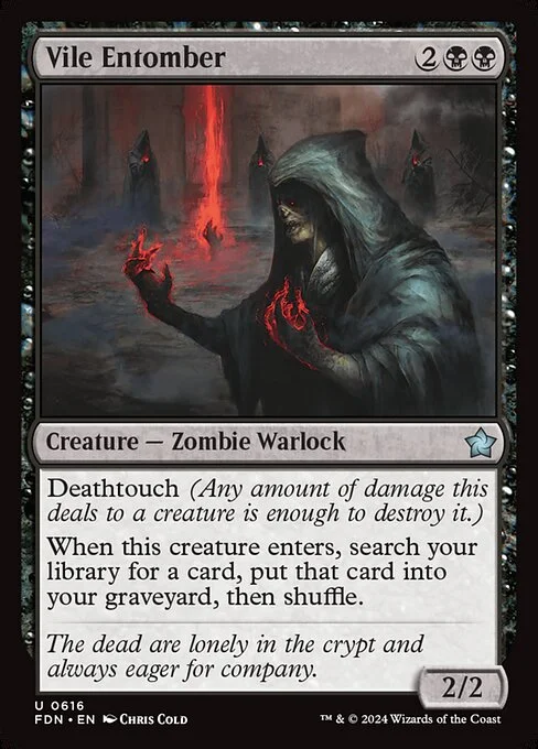Vile Entomber, carta Magic di tipo Creature — Zombie Warlock illustrata da Chris Cold
