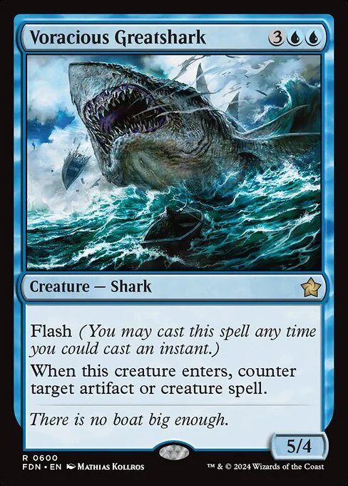 Voracious Greatshark, carta Magic di tipo Creature — Shark illustrata da Mathias Kollros