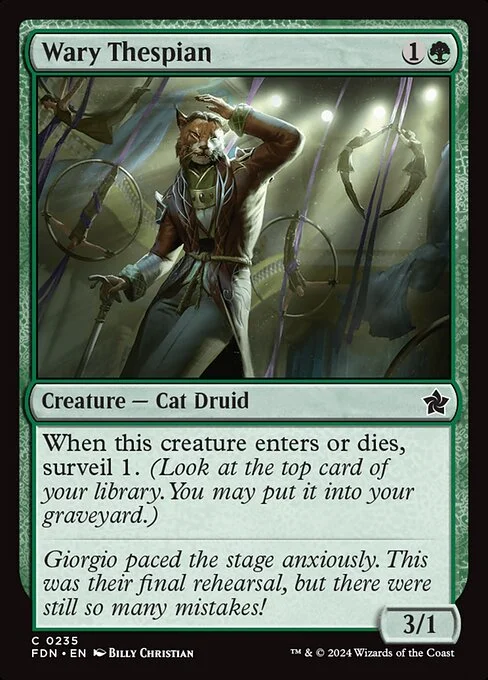 Wary Thespian, carta Magic di tipo Creature — Cat Druid illustrata da Billy Christian