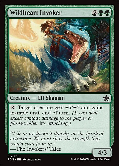 Wildheart Invoker, carta Magic di tipo Creature — Elf Shaman illustrata da Erica Yang