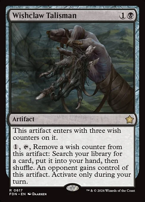Wishclaw Talisman, carta Magic di tipo Artifact illustrata da Daarken