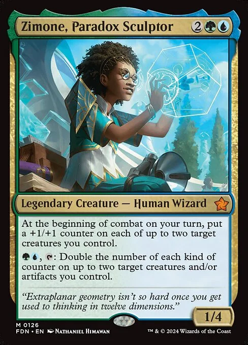 Zimone, Paradox Sculptor, carta Magic di tipo Legendary Creature — Human Wizard illustrata da Nathaniel Himawan