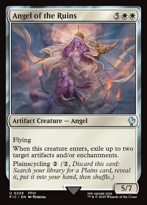 Angel of the Ruins, carta Magic di tipo Artifact Creature — Angel illustrata da Nereida