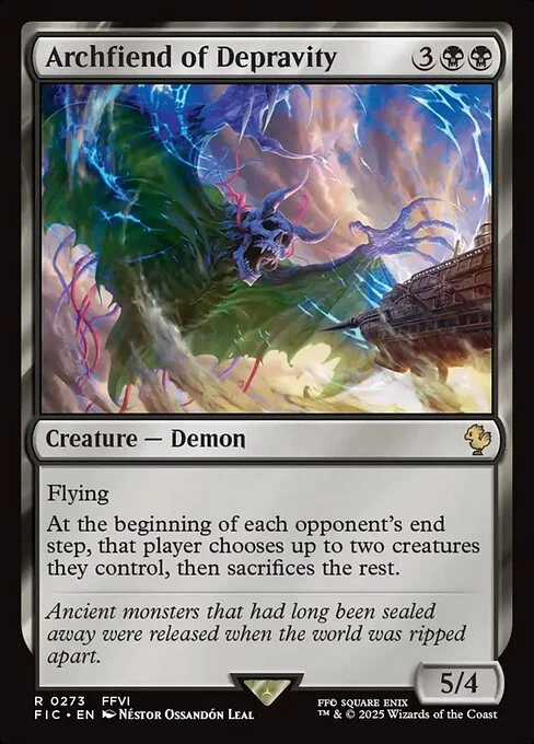 Archfiend of Depravity, carta Magic di tipo Creature — Demon illustrata da Néstor Ossandón Leal