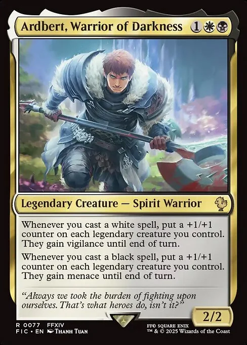 Ardbert, Warrior of Darkness, carta Magic di tipo Legendary Creature — Spirit Warrior illustrata da Thanh Tuấn