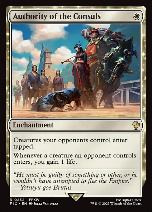 Authority of the Consuls, carta Magic di tipo Enchantment illustrata da Julia Vasilyeva