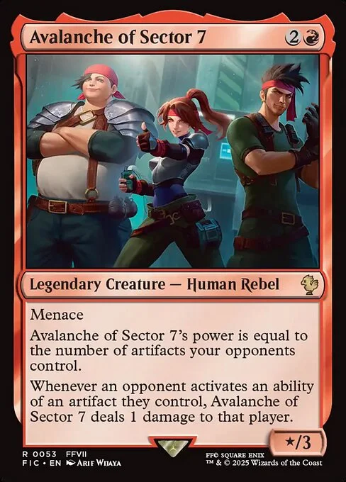 Avalanche of Sector 7, carta Magic di tipo Legendary Creature — Human Rebel illustrata da Arif Wijaya