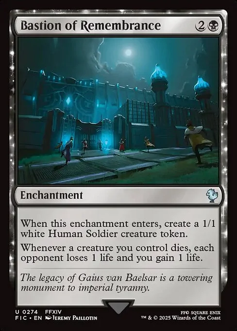 Bastion of Remembrance, carta Magic di tipo Enchantment illustrata da Jeremy Paillotin