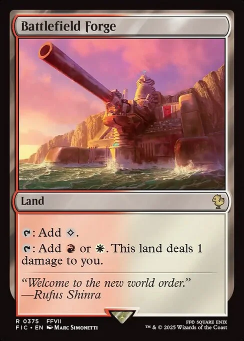 Battlefield Forge, carta Magic di tipo Land illustrata da Marc Simonetti