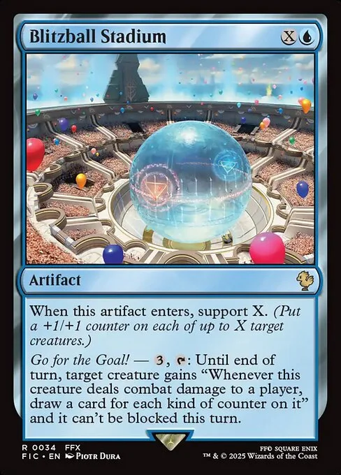 Blitzball Stadium, carta Magic di tipo Artifact illustrata da Piotr Dura