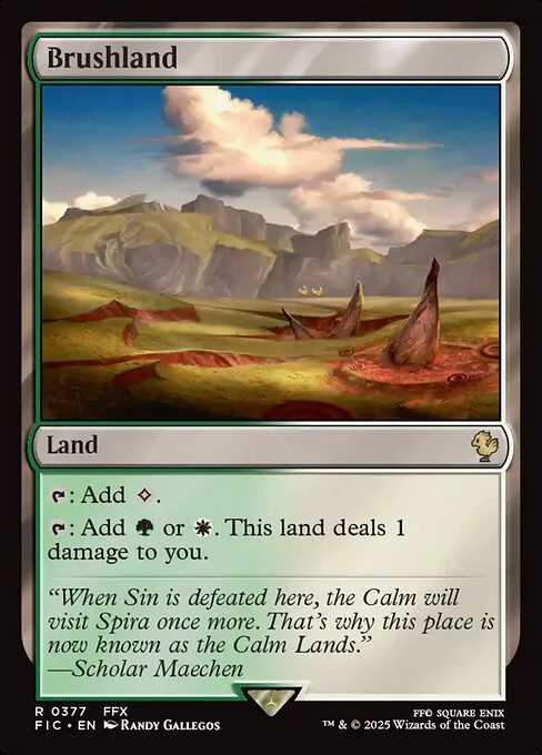Brushland, carta Magic di tipo Land illustrata da Randy Gallegos