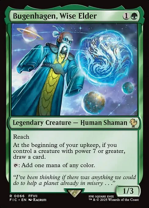Bugenhagen, Wise Elder, carta Magic di tipo Legendary Creature — Human Shaman illustrata da Racrufi