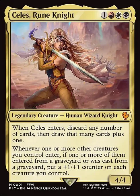 Celes, Rune Knight, carta Magic di tipo Legendary Creature — Human Wizard Knight illustrata da Néstor Ossandón Leal