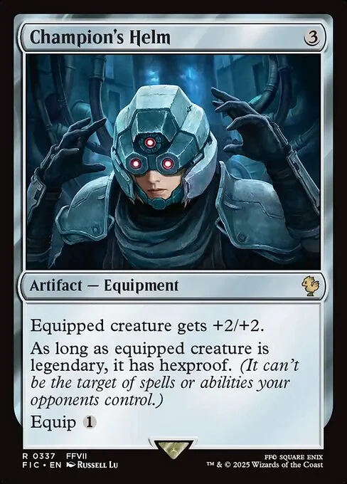 Champion's Helm, carta Magic di tipo Artifact — Equipment illustrata da Russell Dongjun Lu