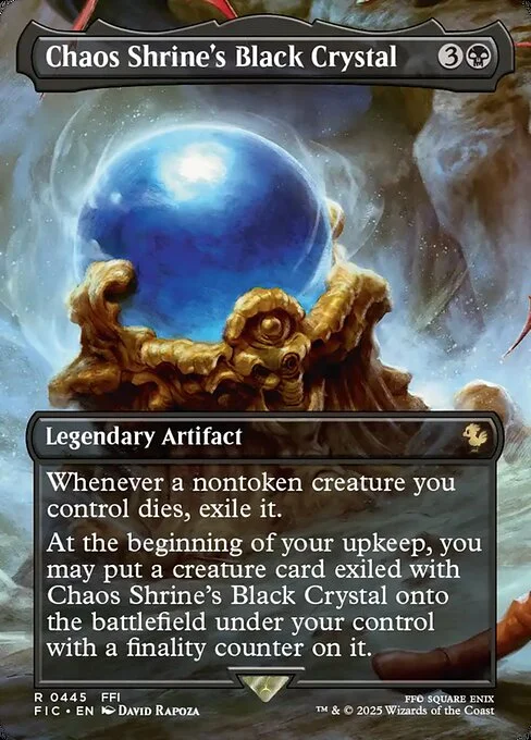Chaos Shrine's Black Crystal, carta Magic di tipo Legendary Artifact illustrata da David Rapoza