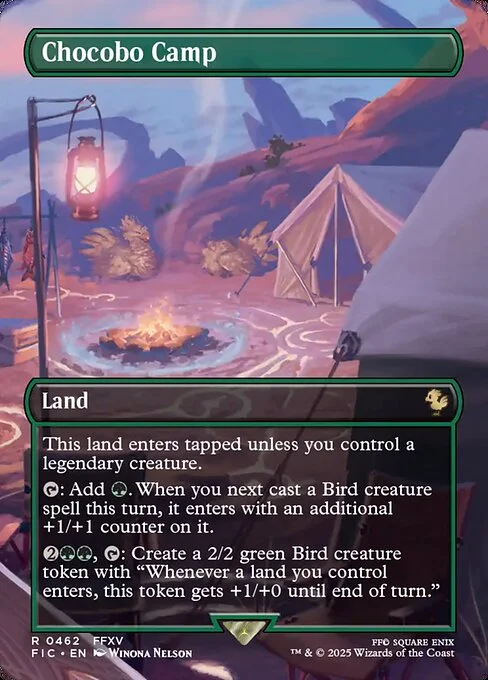 Chocobo Camp, carta Magic di tipo Land illustrata da Winona Nelson