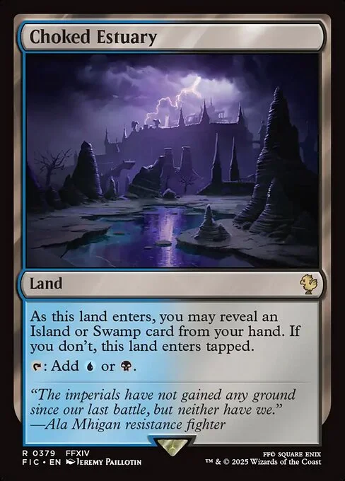 Choked Estuary, carta Magic di tipo Land illustrata da Jeremy Paillotin