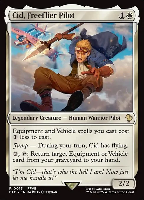 Cid, Freeflier Pilot, carta Magic di tipo Legendary Creature — Human Warrior Pilot illustrata da Billy Christian