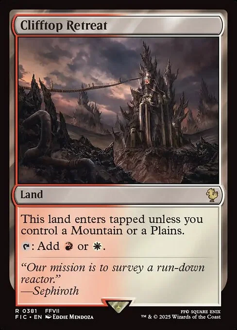 Clifftop Retreat, carta Magic di tipo Land illustrata da Eddie Mendoza