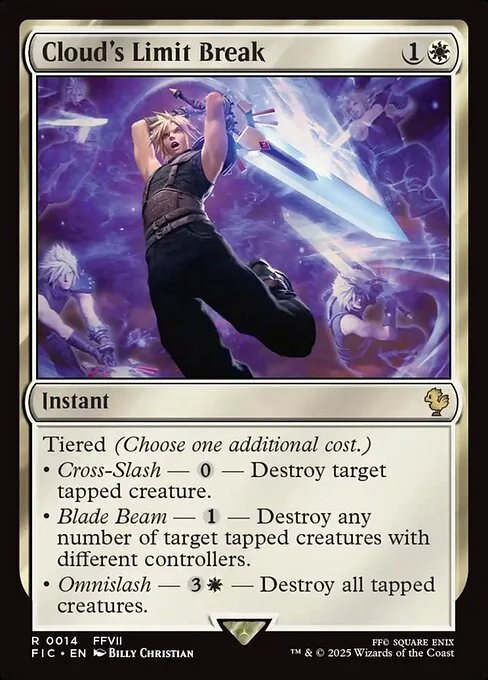 Cloud's Limit Break, carta Magic di tipo Instant illustrata da Billy Christian