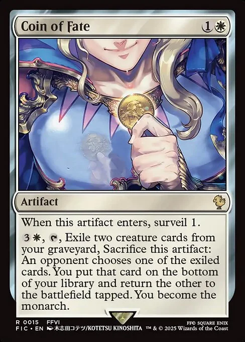 Coin of Fate, carta Magic di tipo Artifact illustrata da Kotetsu Kinoshita