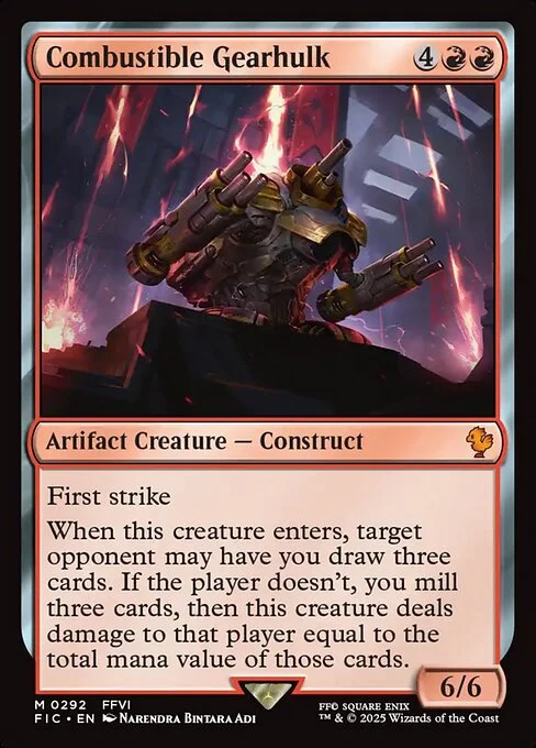 Combustible Gearhulk, carta Magic di tipo Artifact Creature — Construct illustrata da Narendra Bintara Adi
