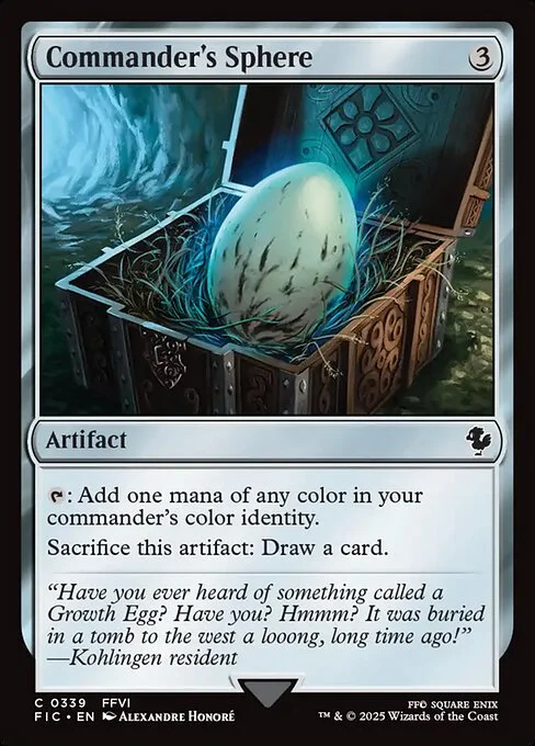 Commander's Sphere, carta Magic di tipo Artifact illustrata da Alexandre Honoré