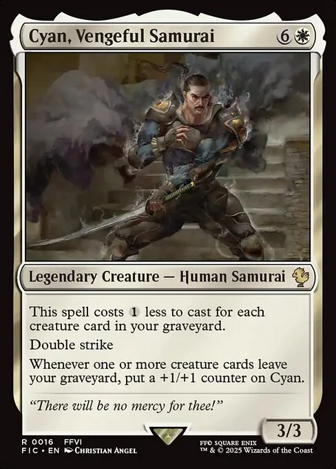 Cyan, Vengeful Samurai, carta Magic di tipo Legendary Creature — Human Samurai illustrata da Christian Angel