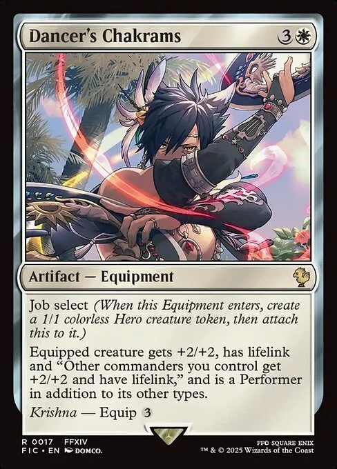 Dancer's Chakrams, carta Magic di tipo Artifact — Equipment illustrata da Domco.