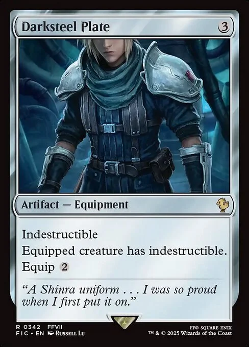 Darksteel Plate, carta Magic di tipo Artifact — Equipment illustrata da Russell Dongjun Lu