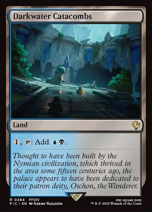 Darkwater Catacombs, carta Magic di tipo Land illustrata da Jeremy Paillotin