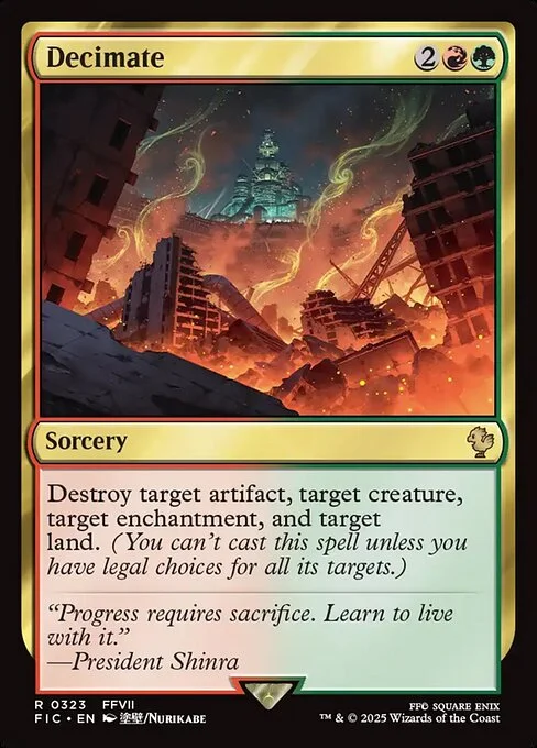 Decimate, carta Magic di tipo Sorcery illustrata da Nurikabe