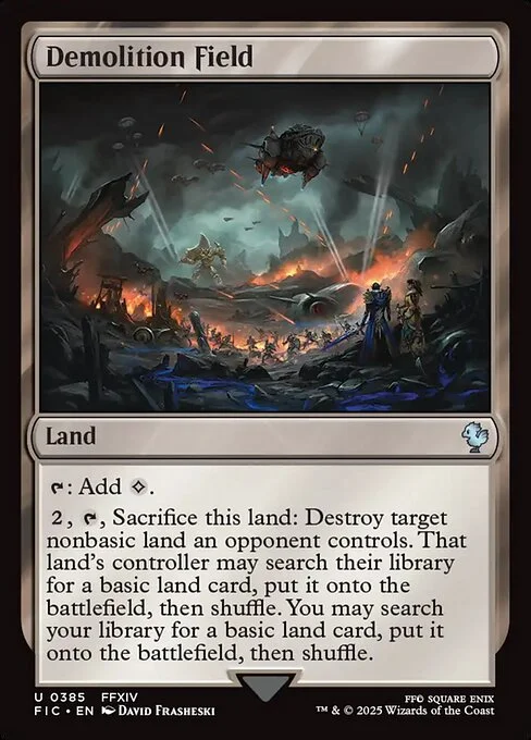 Demolition Field, carta Magic di tipo Land illustrata da David Frasheski