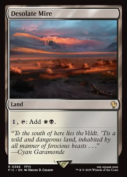 Desolate Mire, carta Magic di tipo Land illustrata da Hristo D. Chukov