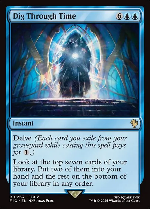 Dig Through Time, carta Magic di tipo Instant illustrata da Erikas Perl