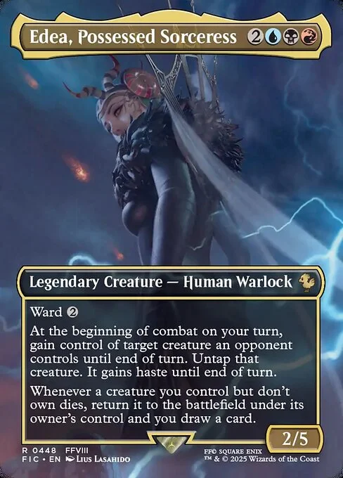 Edea, Possessed Sorceress, carta Magic di tipo Legendary Creature — Human Warlock illustrata da Lius Lasahido