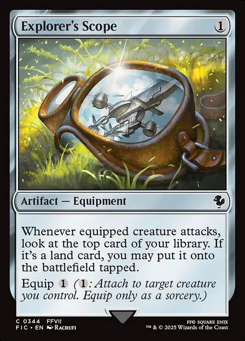 Explorer's Scope, carta Magic di tipo Artifact — Equipment illustrata da Racrufi